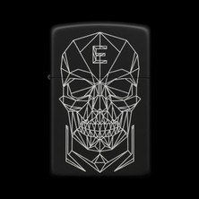 Alsepeteavm Benzinli Çakmak Kuru Kafa Figürlü E Harfli Tasarım - V52