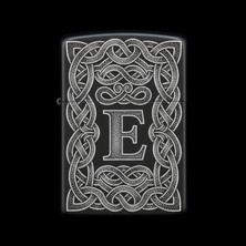 Alsepeteavm Benzinli Çakmak Kuru Kafa Figürlü E Harfli Tasarım - V4