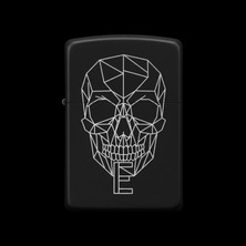 Alsepeteavm Benzinli Çakmak Kuru Kafa Figürlü E Harfli Tasarım - V65