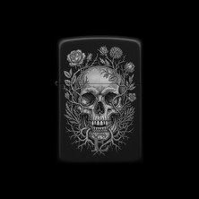 Alsepeteavm Benzinli Çakmak Kuru Kafa Figürlü E Harfli Tasarım - V43