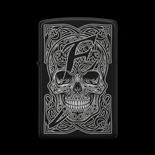 Alsepeteavm Benzinli Çakmak Kuru Kafa Figürlü E Harfli Tasarım - V55