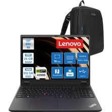 Lenovo Thinkpad P16V Gen 2 Intel Core Ultra 7 165H 24GB 512GB SSD 8GB/RTX2000/GDDR6 16" Wuxga IPS 400NITS Windows 11 Pro Taşınabilir Iş Istasyonu 21KX001MTXP05 + Zettaçanta