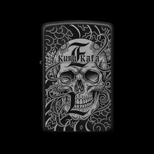 Alsepeteavm Benzinli Çakmak Kuru Kafa Figürlü E Harfli Tasarım - V70