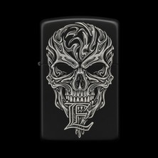 Alsepeteavm Benzinli Çakmak Kuru Kafa Figürlü E Harfli Tasarım - V97