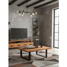 Raweyn Struct Sulamalı Doğal Ahşap Orta Sehpa 45X60