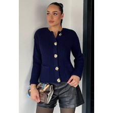 Gülseli Kadın Çift Cepli Triko Ceket P-00019175
