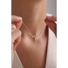 Liveyn Design Zirkon Taşlı Dal Form Minimal Kolye