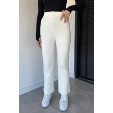 Gülseli Kadın Bel Lastikli Yüksek Bel Yumoş Sakallı Triko Pantolon P-00018978