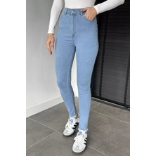 Gülseli Kadın Yüksek Bel Paça Püsküllü Dar Kesim Jean Kot Pantolon P-00019089