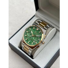 Ferro FM43027A-D6 Quartz Çelik Altın/gri Yeşil Kadran 42 mm Erkek Kol Saati