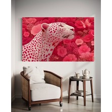 Pembe Yatay Çita Kanvas Tablo Ev Dekarasyon Hediyelik Duvar Süsü