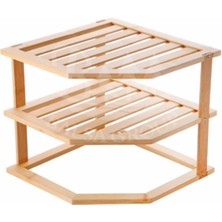 Bambu 3 Katlı Köşe Rafı Banyo Organizer, Şık ve Kullanışlı Düzen Sağlayıcı