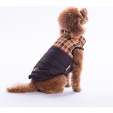 Pawstar Kahverengi Elgin Paws Ekose Desen Yelek Köpek Yeleği Köpek Kıyafeti Köpek Yağmurluk