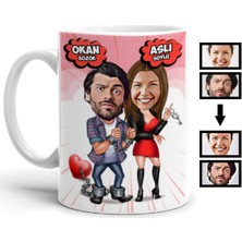 Hr Production Sevgileye-Arkadaşa Özel Hediyelik|kişiselleştirilebilir Karikatür Hediye Kupa Bardak