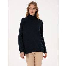 Pierre Cardin Kadın Lacivert Comfort Fit Tam Balıkçı Yaka Basic Kazak 50316385-VR033
