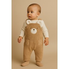 Bebek Teddy Desenli Tulum Kahverengi