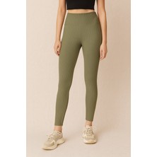 Sibel Günay Butik Kadın Fitilli Miflonlu Tayt | Yüksek Bel –  Mint Yeşili