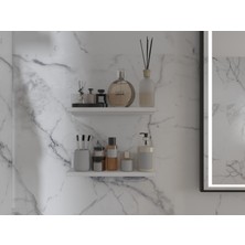 Nettrends Modüler Kompakt Banyo Rafı Banyo Rafı, Beyaz - PNR-BRF-1002