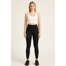 Sibel Günay Butik Kadın Fitilli Miflonlu Tayt | Yüksek Bel –  Siyah