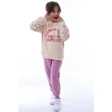 CQCQ Kız Çocuk “warm Inside Happy Outside” Eşofman Takımı – Pamuklu ve Esnek