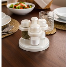 Esa Store Dönebilen 3 Lü Baharatlık Seti Ergonomik Kullanım ve Kolay Temizlik Için Plastik Baharatlık Seti