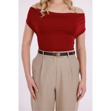 Uccello Kadın Ince Gold Kilit Tokalı Suni Deri Kemer –  Arkadan Ayarlanabilir, Şık Elbise & Jean Uyumlu