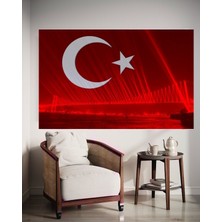 Özkacar Group Istanbul Köprüsü Türk Bayrağı Kanvas Tablo Ev Dekarasyon Hediyelik Duvar Süsü