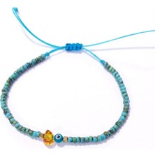 Funny Takı Hematit Doğaltaşlı Kehribar Nazar ve Miyuki Round Boncuklu Unisex Bileklik