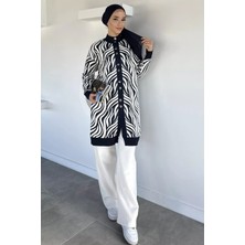 Julude Desenli Angora Tesettür Triko Hırka P-00019199