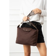 Valu Accessorize Nora Kadın Fermuarlı Ayarlanabilir Askılı Süet Omuz Çantası