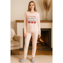 Remsa Kadın Tavşan Desen Suprem Pijama Takımı 0497 Pudra