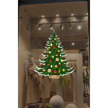 Mıgnatıs Yılbaşına Özel Kapı Için Çam Ağacı Yılbaşı Süslemesi Cam Vitrin Stickerı 40X50CM