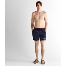 Gant Erkek Lacivert Regular Fit Logolu Mayo Şort