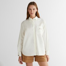 Gant Kadın Krem Klasik Yaka Gömlek