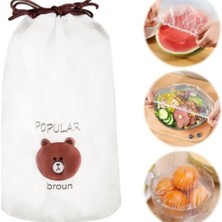 100 Adet Tazelik Koruyucu Tabak Tencere Gıda Bonesi  Çok Amaçlı Pratik Kapak Tencere Bonesi