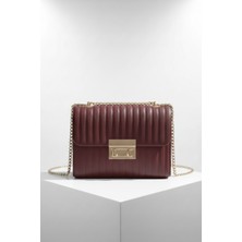 Random Shopping Piliseli Dokulu Gold Tokalı Zincir Askılı Omuz Çantası