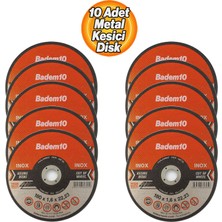 Badem10 Profesyonel (10 Adet) Inox Kesici 180X1,6 mm Paslanmaz Çelik Metal Kesme Diski Endüstriyel Kalite