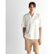 Gant Erkek Krem Relaxed Fit Klasik Yaka Çizgili Gömlek