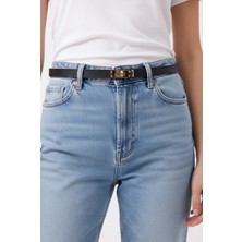 Uccello Kadın Ince Gold Kilit Tokalı Suni Deri Kemer –  Arkadan Ayarlanabilir, Şık Elbise & Jean Uyumlu