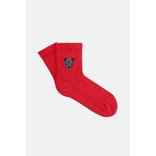 WWF Market Jaguar Havlu Çorap - Kırmızı
