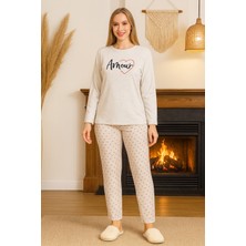 Remsa Kadın Kalp Desen Suprem Pijama Takımı 0472 VIZON04