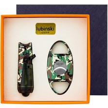 Lubinski Yeni Seri Çakmak ve Kesici Puro Seti Camo