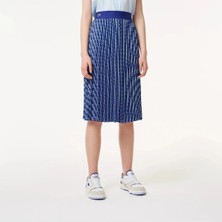 Lacoste Women’s Fashion Show Edition Belted Pleated Skirt Blue (Limited Edition)