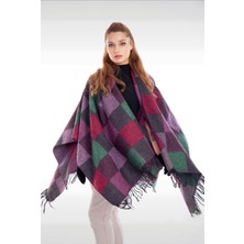 Abarta Kadın Renkli Panço Saçaklı 150CM*175 Standart