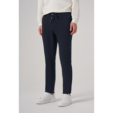 Morven  Erkek Lacivert Poliviskon Trend Ipli Jogger Slim Fit Spor Pantolon