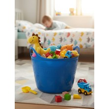 Mavi, Esnek Plastik Kova – 20 Litre, Temizli Kovası, Esneyebilen Oyuncak ve Çamaşır Sepeti