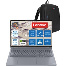 Lenovo Thinkbook 16P Gen6 Adr Amd Ryzen™ 9 8940HX Aı 96GB Ddr5 2tb SSD RTX5060/8GB 115W 16" Wqxga (2560X1600) IPS 500NITS 240Hz Hdr™ 400 Freedos Gaming Bilgisayar 21U00014TXF34+ZETTAÇANTA