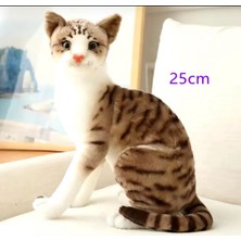 Ithal Ürün Tekir Kedi Oyuncak Gerçek Görünümlü Peluş Kedi Tekir Kedi Peluş 25 cm Yumuşak Peluş
