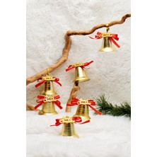 6'lı Yılbaşı Çan Süs Seti, 5cm, Parlak Altın Renkli Dekoratif Ürün