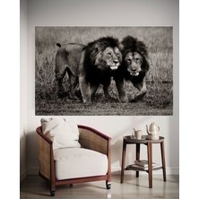 Aslan Kardeşler V2 Kanvas Tablo Ev Dekarasyon Hediyelik Duvar Süsü